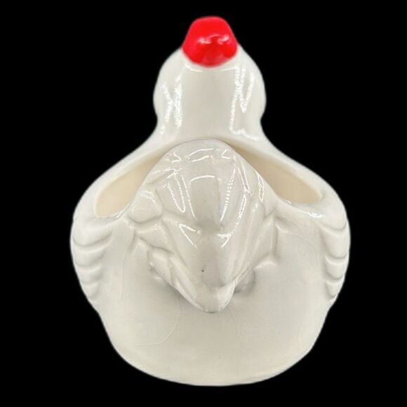 VTG Ceramic Chicken Planter Eggcellent Cond 4"L x 3"H x 3"W - Picture 2 of 6